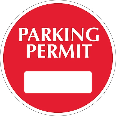Lustre-Cal Vinyl Permanent Parking Permit Dark Red 3in x 3in Circle 1 Blank No Pad, 50PK 253748PvWh1RdDi0000